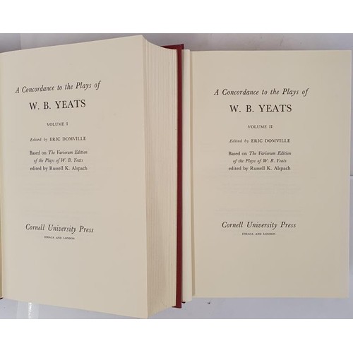 371 - Domville, A Concordance of the Plays of WB Yeats, Cornell Univ Press, 1972, 2 vols large 8vo, almost... 