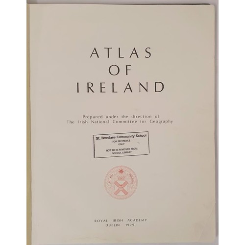 373 - Atlas of Ireland Joseph-houghton Published by Royal Irish Academy, 1979. Ex Libris