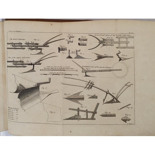 376 - M. Duhamel du Monceau.. A Practical Treatise of Husbandry. 1759. 1st. Folding copper plates of new a... 