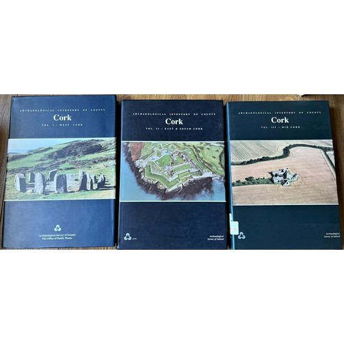 391 - Archaeological inventory of County Cork in 3 Coffee table size Hardback books parts 1, 2 and 3. 1992... 