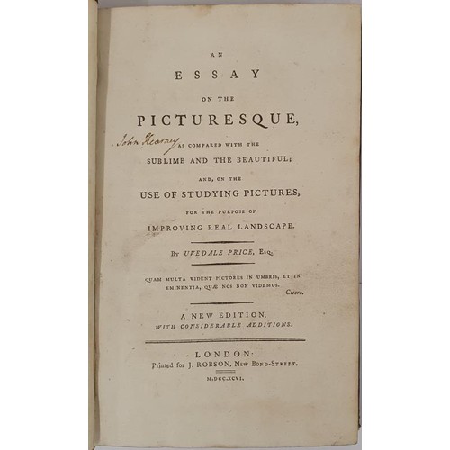 418 - Essays on the Picturesque As Compared with the Sublime and the Beautiful And, on the Use of Studying... 