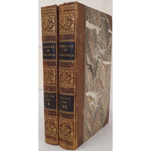 420 - William Coxe. Memoirs of Horatio, Lord Walpole. 1820. 2 volumes. Half calf, gilt spines. Armorial b.... 