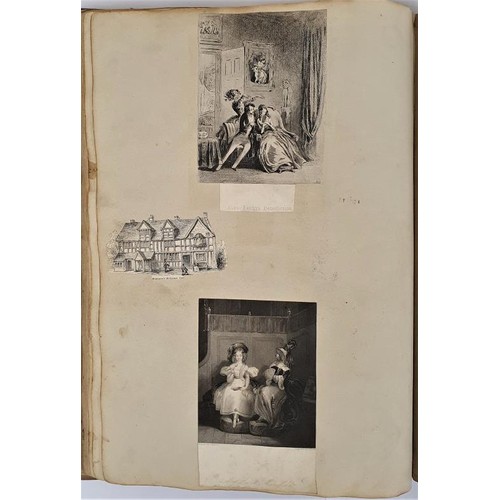 435 - Scrapbook Victorian era:Showing some humorous images with captions; Both in colour and black and whi... 