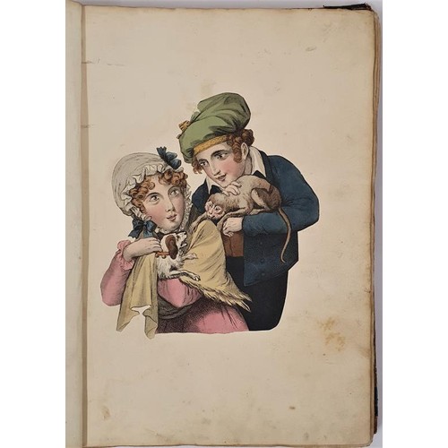 435 - Scrapbook Victorian era:Showing some humorous images with captions; Both in colour and black and whi... 