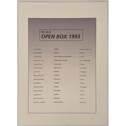 438 - NCAD Open Box 1993. Limited to approximately 20 sets. A collection of 15 etchings, linocuts, lithogr... 