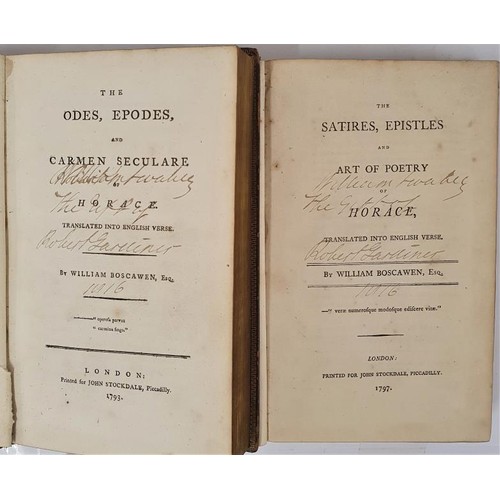 455 - The Odes, Epodes, and Carmen Seculare of Horace WITH the Satires, Epistles and Art of Poetry. Transl... 