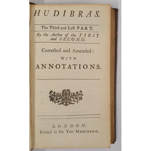 480 - Hudibras. In Three Parts. Written in the Time of the Late Wars Butler, Samuel Published by D. Midwin... 