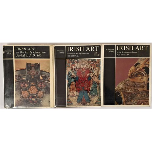 481 - Francois Henry. Irish Art. 1965, 1967 and 1970. Complete in 3 volumes covering periods(1) Early Chri... 