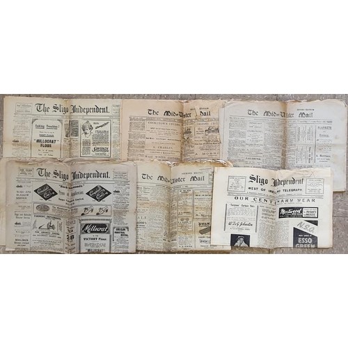 653 - Sligo Newspapers: Sligo Chronicle 1854/Sligo Champions and Sligo Independent 1908 onwards to 1920 c.... 