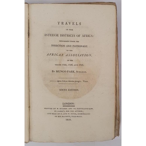 151 - Africa] Park, Mungo Travels in the Interior Districts of Africa … in 1795, 1796 and 1797. Six... 