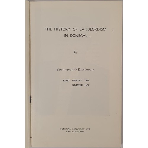 157 - Landlordism] O Gallchobhair, P. History of Landlordism in Donegal. 1975.