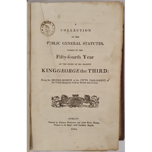 172 - Acts Printed in Dublin. 1813 - 1814: A Collection of the Public General Statutes Passed in Year of K... 