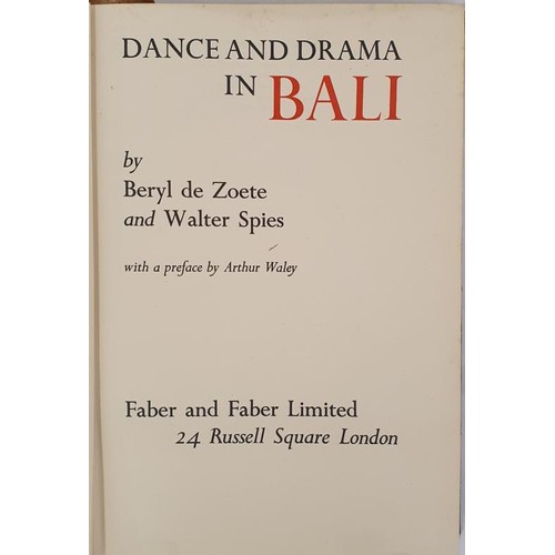 197 - BALI] D. Zoete, B. & Spies, W. Dance & Drama in Bali, 1948, definitive work with fine photo ... 