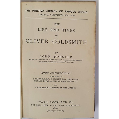 202 - The Life and Times of Oliver Goldsmith. 1890. Illustrated by Richard Doyle, Fine half calf, ornate g... 