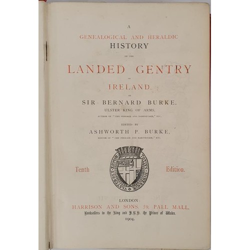 210 - Genealogical and Heraldic History of the Landed Gentry of Ireland. Sir Bernard Burke edited by Ashwo... 