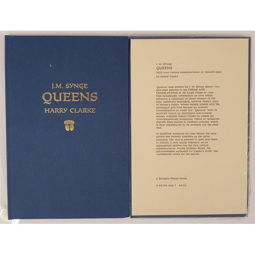 235 - Synge, J M. Queens The Dolmen Press Limited, 1986. Octavo. blue cloth. Publishers prospectus laid in... 