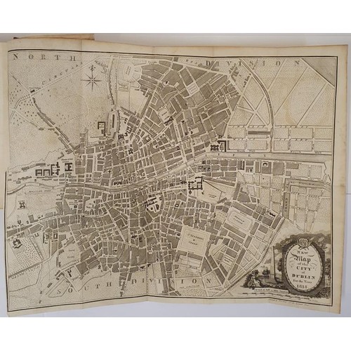 241 - J. W. Stewart. The Treble Almanac for 1818. Fine folding map of Dublin in 1818. Contemporary gilt ca... 