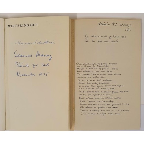 263 - Seamus Heaney. Wintering Out. 1974. Signed presentation copy with Irish inscription by Heaney and S.... 