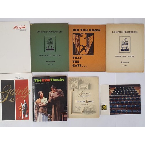 267 - Irish Theatre: Programmes from The Gate;The Gaiety Theatre; Abbey Theatre; Theatre Royal, Earliest 1... 