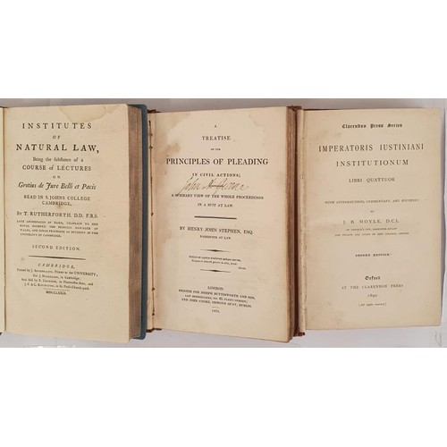 310 - Law] Rutherforth, T. Institutes of Natural Law, 1789; Stephen, H. J. Treatise on the Principles of P... 