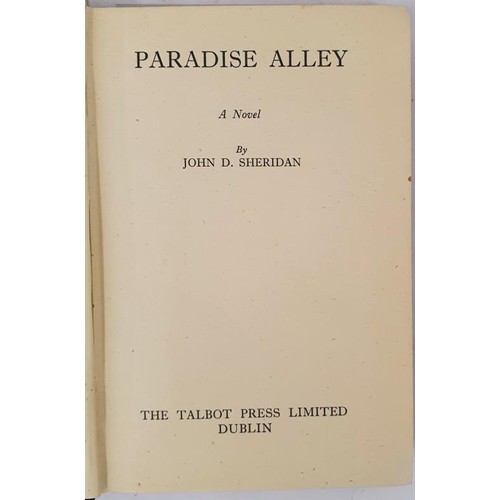 319 - Inscribed to James Joyce’s sister; John D. Sheridan, Paradise Alley. First edition, Dublin 194... 