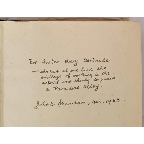 319 - Inscribed to James Joyce’s sister; John D. Sheridan, Paradise Alley. First edition, Dublin 194... 