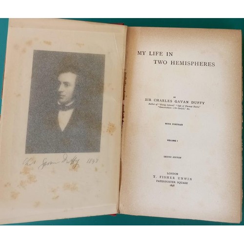 326 - My Life in Two Hemispheres 2 Vols. Charles Gavan Duffy (1898) An account of the prominent Young Irel... 