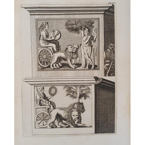 328 - Tibullus, Albius [Works], Amsterdam, 1728, quarto, plates, original calf, attractive armorial bookpl... 