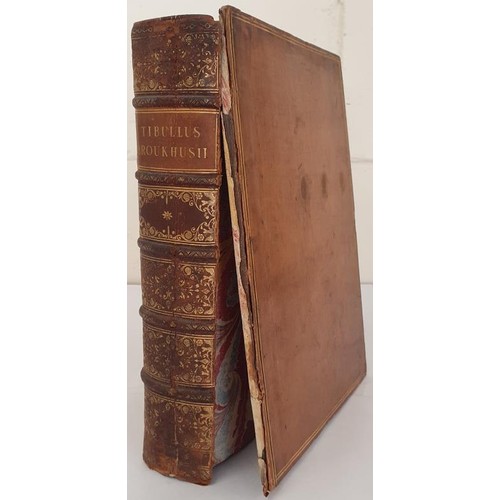 328 - Tibullus, Albius [Works], Amsterdam, 1728, quarto, plates, original calf, attractive armorial bookpl... 