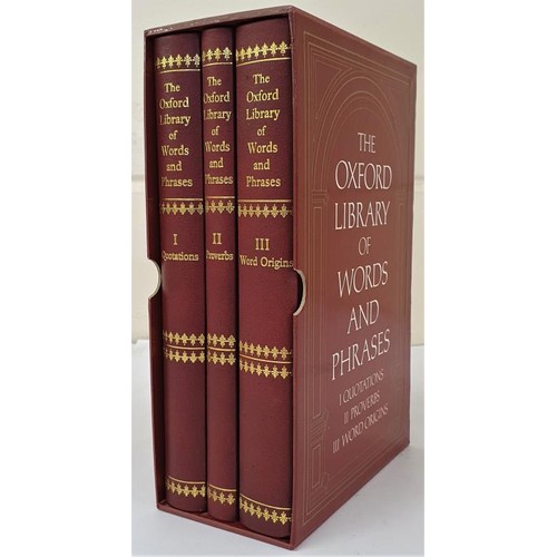 340 - The Oxford Library of Words and Phrases, 3 vols; Second Edition. Mint copies in the original gilt-bl... 