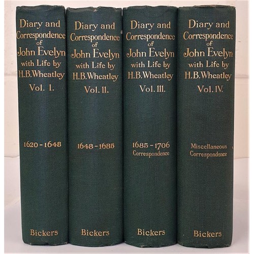 344 - Evelyn, John. Diary … and Correspondence … New edition with a Life of the Author by H. B. Wheatley. ... 