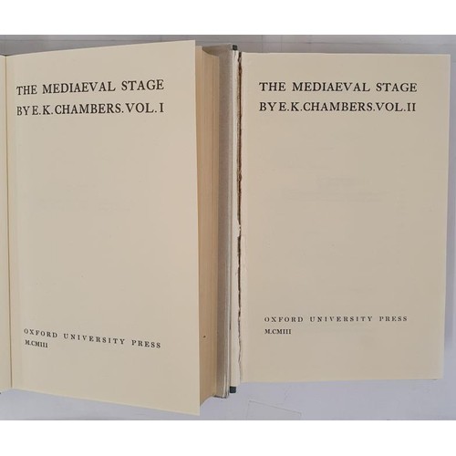 346 - Theatre, Medieval] Chambers, E. K. The Mediaeval Stage, 1925, 2 vols., as new in jackets. Exceptiona... 