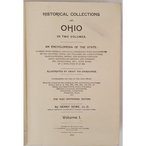 350 - Americana] Howe, H. Historical Collections of Ohio. An Encyclopaedia of the State … Ohio Cent... 