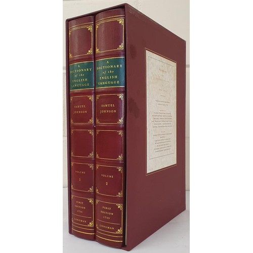 356 - Johnson’s Dictionary of the English Language; 2 vols facsimile: red Cabra bonded leather with ... 