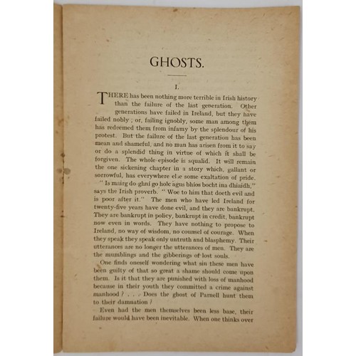 373 - Ghosts by P. H. Pearse. Tracts for the Times. Dublin, Whelan & Son. 1916. Wrappers. Very early P... 