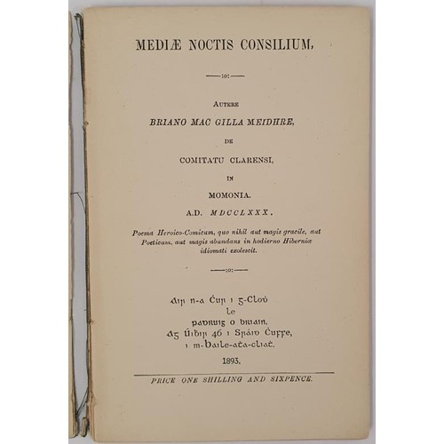 374 - [Brian Merriman, The Midnight Court]. Mediae Noctis Consilium le Brian Mac Gilla Meidhre. Dublin, Pa... 