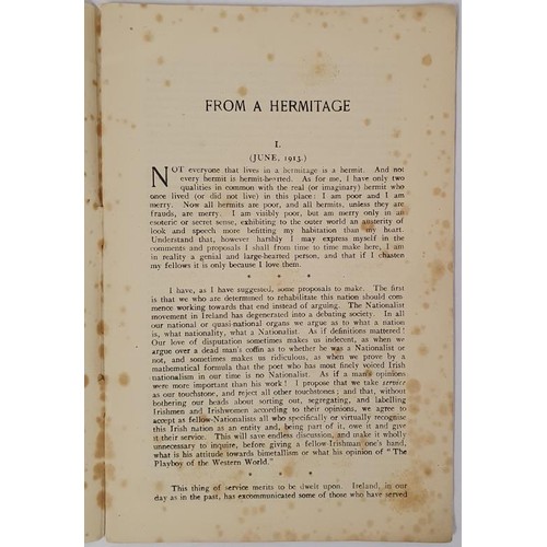 376 - [pre-Easter rebellion work by Padraig Pearse] From a Hermitage by P. H. Pearse. The Bodenstown Serie... 