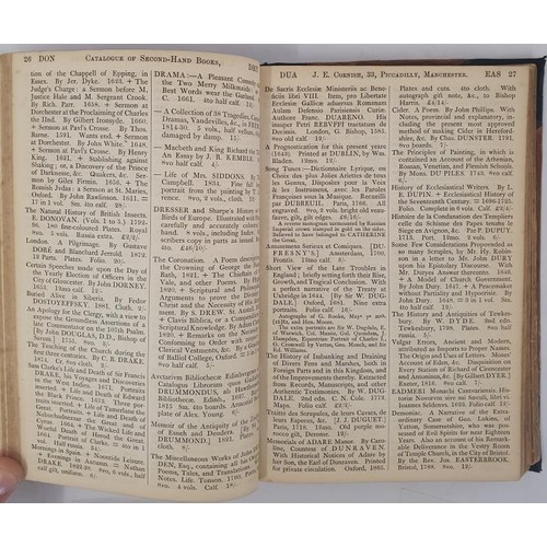 393 - Old & Rare Book Catalogues 1888] Thick bound volume of 34 booksellers catalogues of old, rare an... 