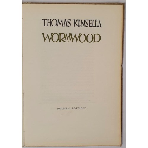 396 - Thomas Kinsella, Wormwood. First edition, limited to 350 copies signed by the author, some wear to t... 