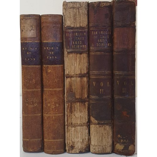 408 - Social Thought, 18th Century] Montesquieu The Spirit of the Laws, 2 vols., Glasgow, 1793; Goguet. Th... 