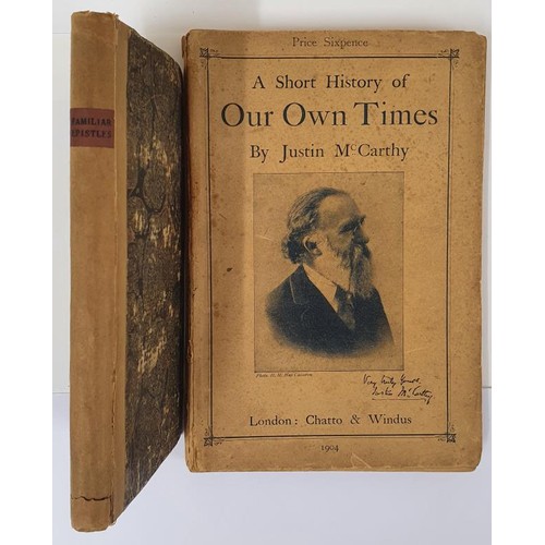 436 - Familiar epistles of Frederic E. Jones on the Present state of the Irish Stage. 1805 and Justin McCa... 