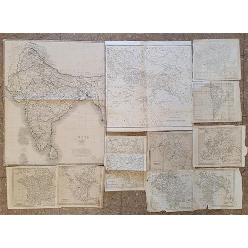 445 - India by A. K. Johnston. [1843] 48 cm by 64 cm. folded with colour outlining. Linen backed; Map of E... 