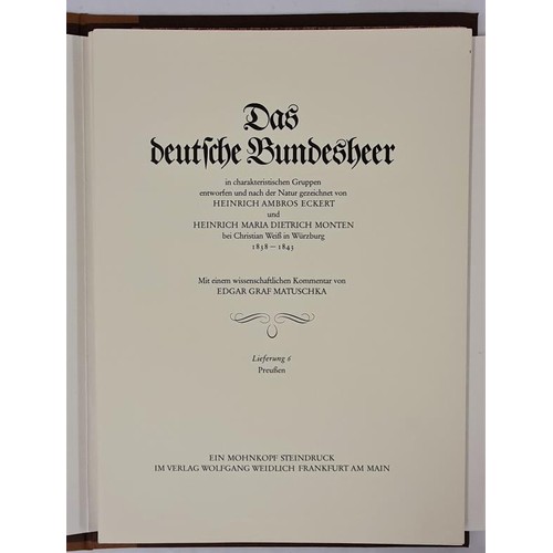 449 - Das Deutsche Bundasheer ..Prussian Uniforms, 1838-1843. 49 col prints, 26 x36 cms in mint condition,... 