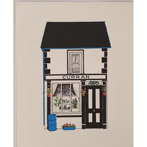 451 - Eight coloured screenprints by Dee Parfitt Ireland's Shop Fronts with the text booklet by Patrick Sh... 