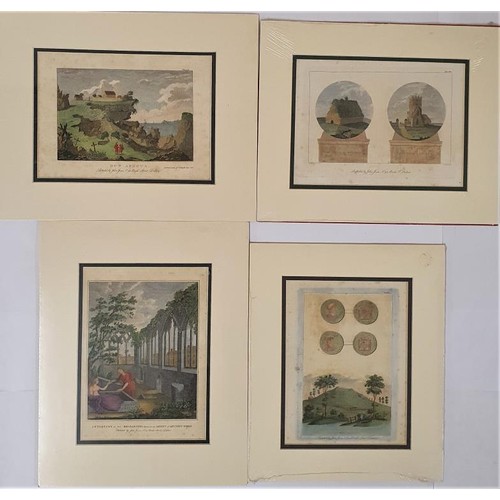 452 - Four antiquarian prints from the late 18th century Antiquities of Ireland, handcoloured and mounted ... 