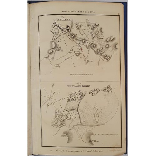 475 - [West Coast Maps] Report on Irish Fisheries for 1824. House of Commons, 1825. Maps of Ruaghley Pier;... 