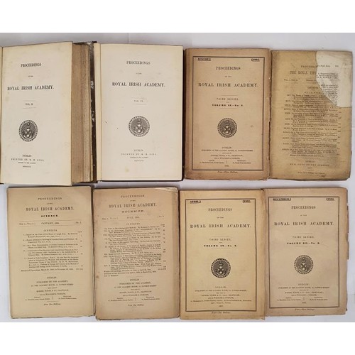 486 - Two volumes of the Proceedings of the Royal Irish Academy covering 1864 to 1869 and a few later issu... 