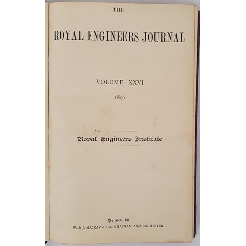 505 - Royal Engineers Journal, 1896. Folio, red leather. Engraved bookplate of the ‘Professional Lib... 