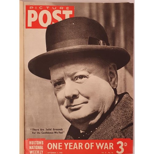 507 - Picture Post. Sept. 1940 to Dec. 1940, quarto, striking photographs and front covers, very well boun... 