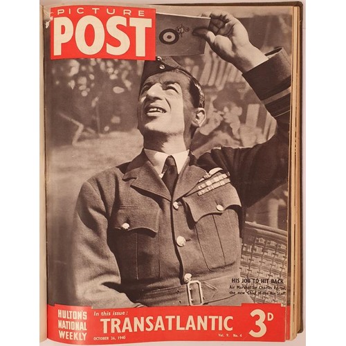 507 - Picture Post. Sept. 1940 to Dec. 1940, quarto, striking photographs and front covers, very well boun... 